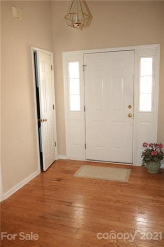Foyer with hardwood floors....
