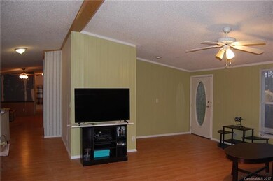 View from living room to kitchen hallway