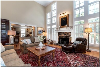 The two-story great room boasts architecturally in
