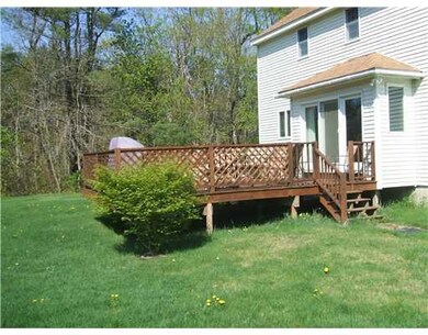 Exterior Back. Large back deck...