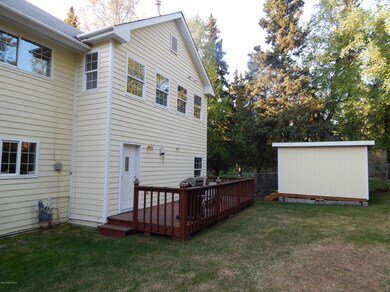 Deck and view of shed