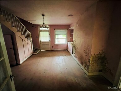 Unfurnished dining area with light wood-style floo