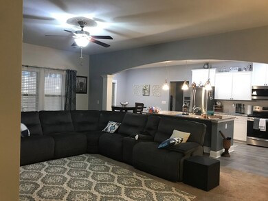 Family room and kitchen