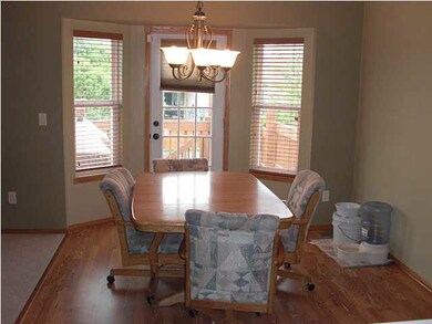Dining area overlooks upper deck