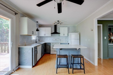 Kitchen and island