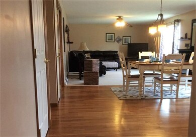 Wide open from the kitchen, through the eat-in are