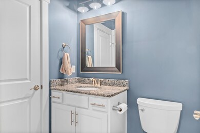 The downstairs full bathroom.
