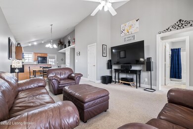 Living Room with Vaulted Ceiling