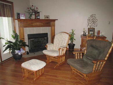 Cozy up and sit a while next to the fireplace.
