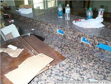 Slab granite on all kitchen counters
