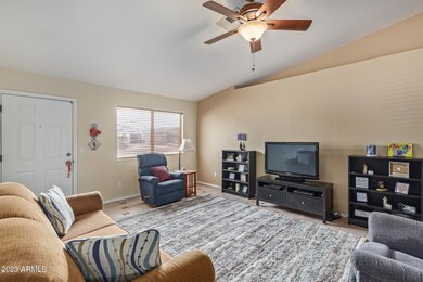 Living Room with Vaulted Ceilings