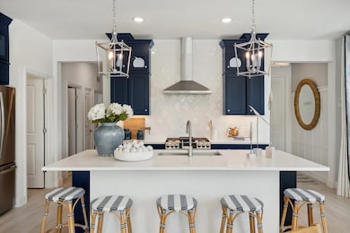 Kitchen with pendant lighting