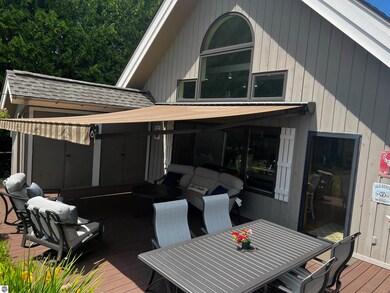 Deck with electric awning