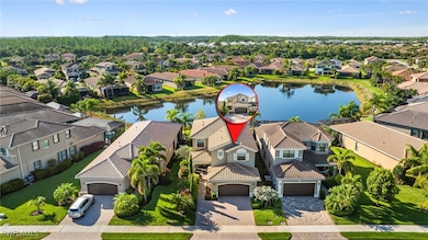 Bird's eye view with a residential view and a water view