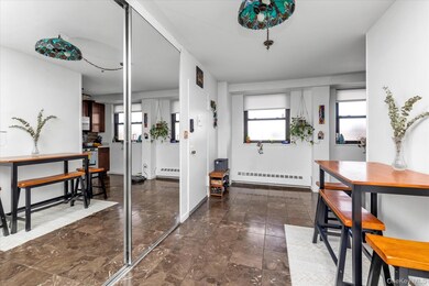 Entryway with a baseboard radiator