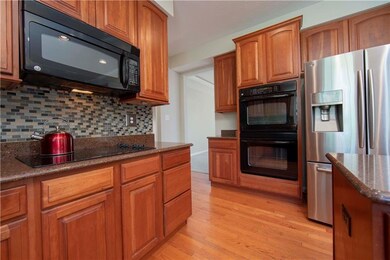 Handsome wood cabinetry...