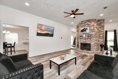 This living room is perfect for entertaining. It h
