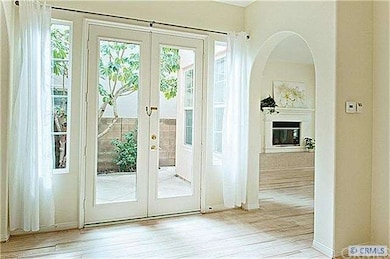 View from formal dining room to patio via french d