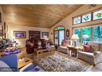 Living area with lakeside windows