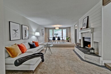 Living Room with Custom Fireplace