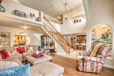 Formal Living Room with high vaulted ceiling open