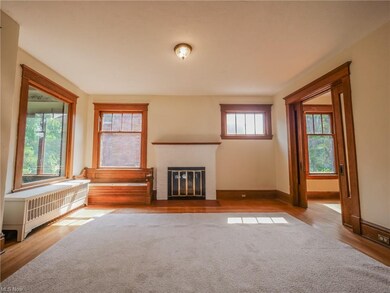 Living room looking east towards fireplace