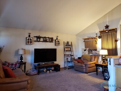 Cathedral Ceiling, living, dining, kitchen rooms.
