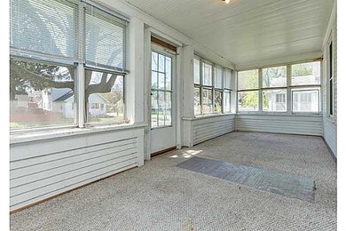 Patio/Deck. Front Porch with lots of windows and n