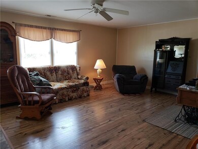 Living room with new flooring.