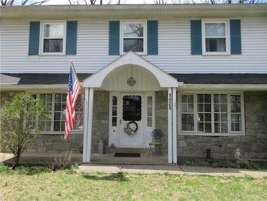 Stone front covered front porch