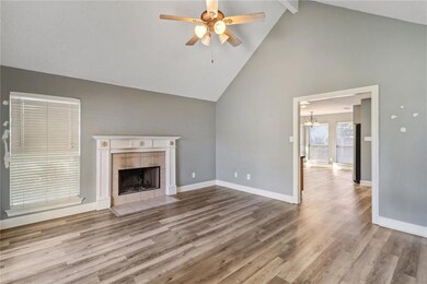 Living room w/wood burning fireplace