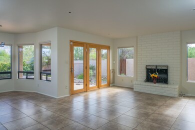 Family room with fireplace