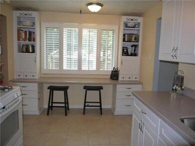 Breakfast nook, ceramic tiled floor and built in c