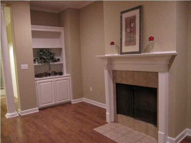 LR with FP, Built-ins & Wood Floors