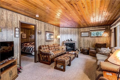 Living area with fireplace.
