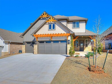 Craftsman house with a garage
