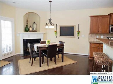 Breakfast room or keeping area with fireplace