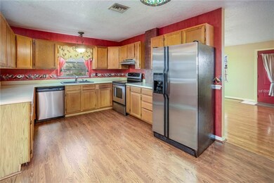 Kitchen in block home with stainless steel applian