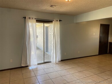 Dining area with door to outside