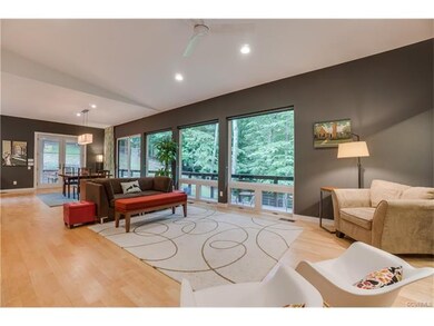 Vaulted Great Room with lovely maple hardwood floo