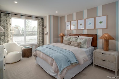 Bedroom featuring carpet