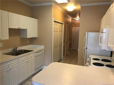 Kitchen and adjacent laundry closet.