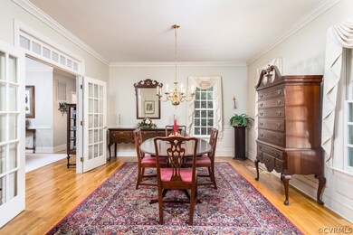Huge formal dining room with 18th century moulding
