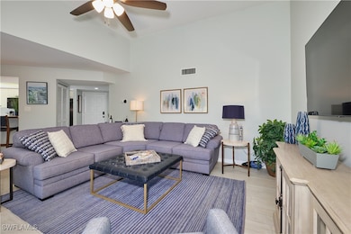 Living area featuring light wood finished floors,