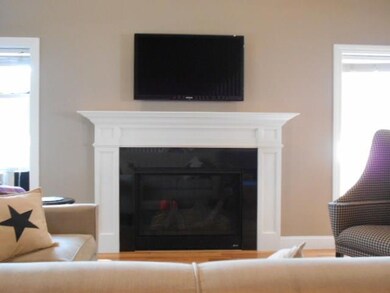 Big fireplace with beautiful mantel...