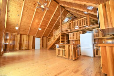 Kitchen, Great room with loft above.