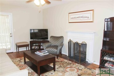 Living room with fireplace.
