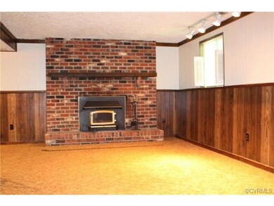 Large Rec Room with brick fireplace