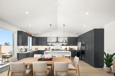 Vaulted ceiling dining area and kitchen