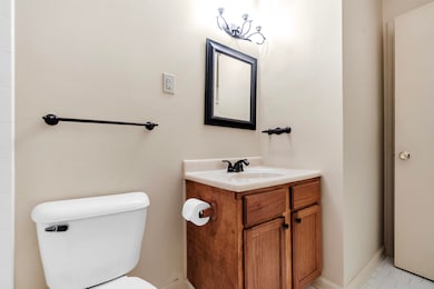 Bathroom featuring toilet and vanity